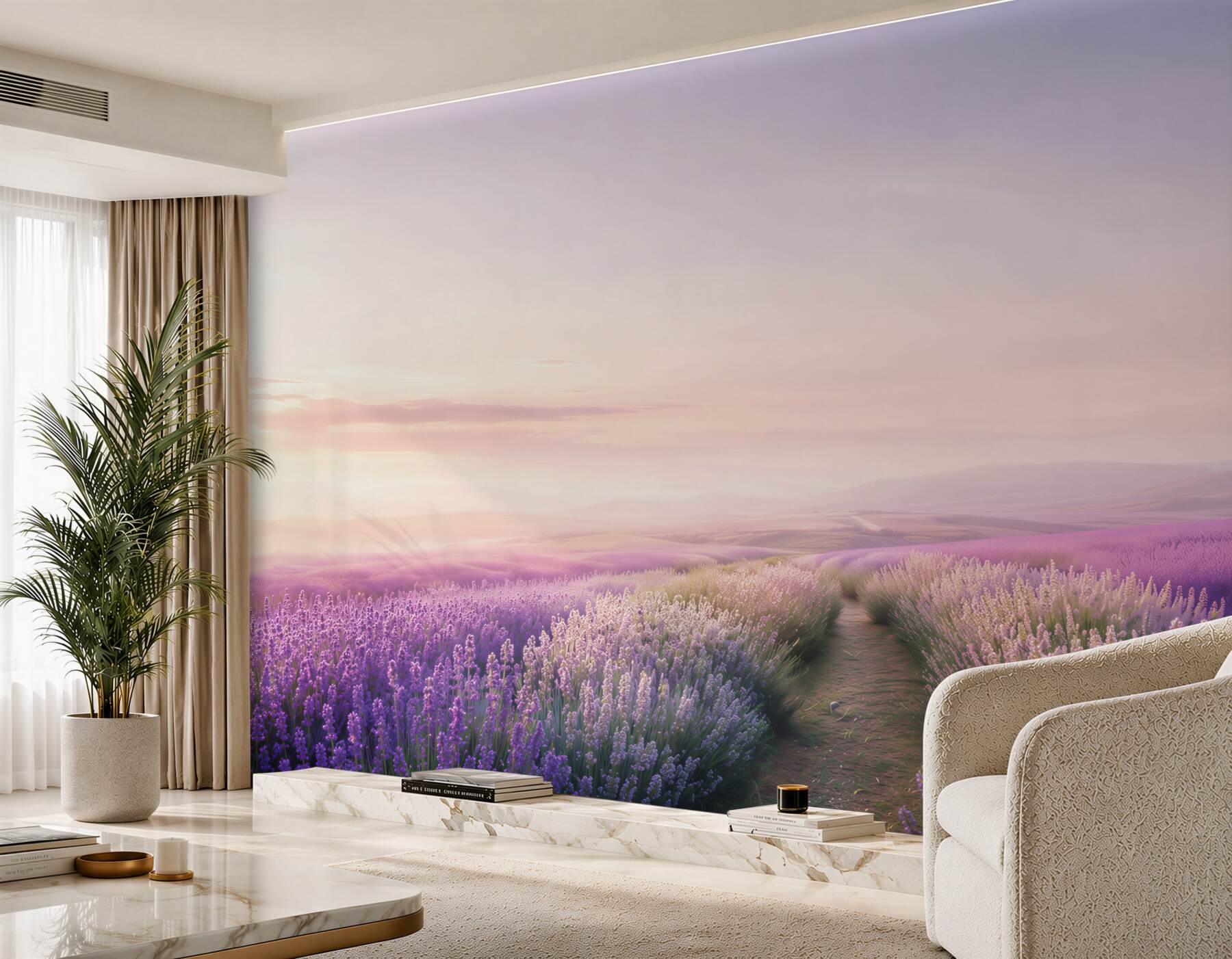 Fotobehang geurend lavendelveld