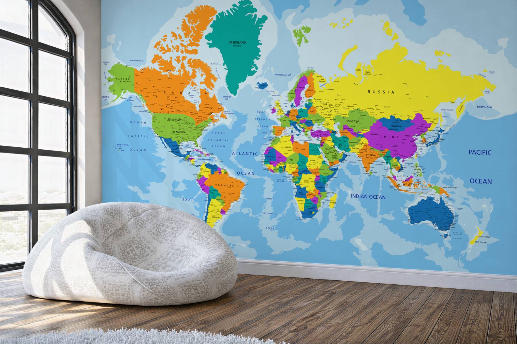 Fotobehang geopolitieke wereldkaart
