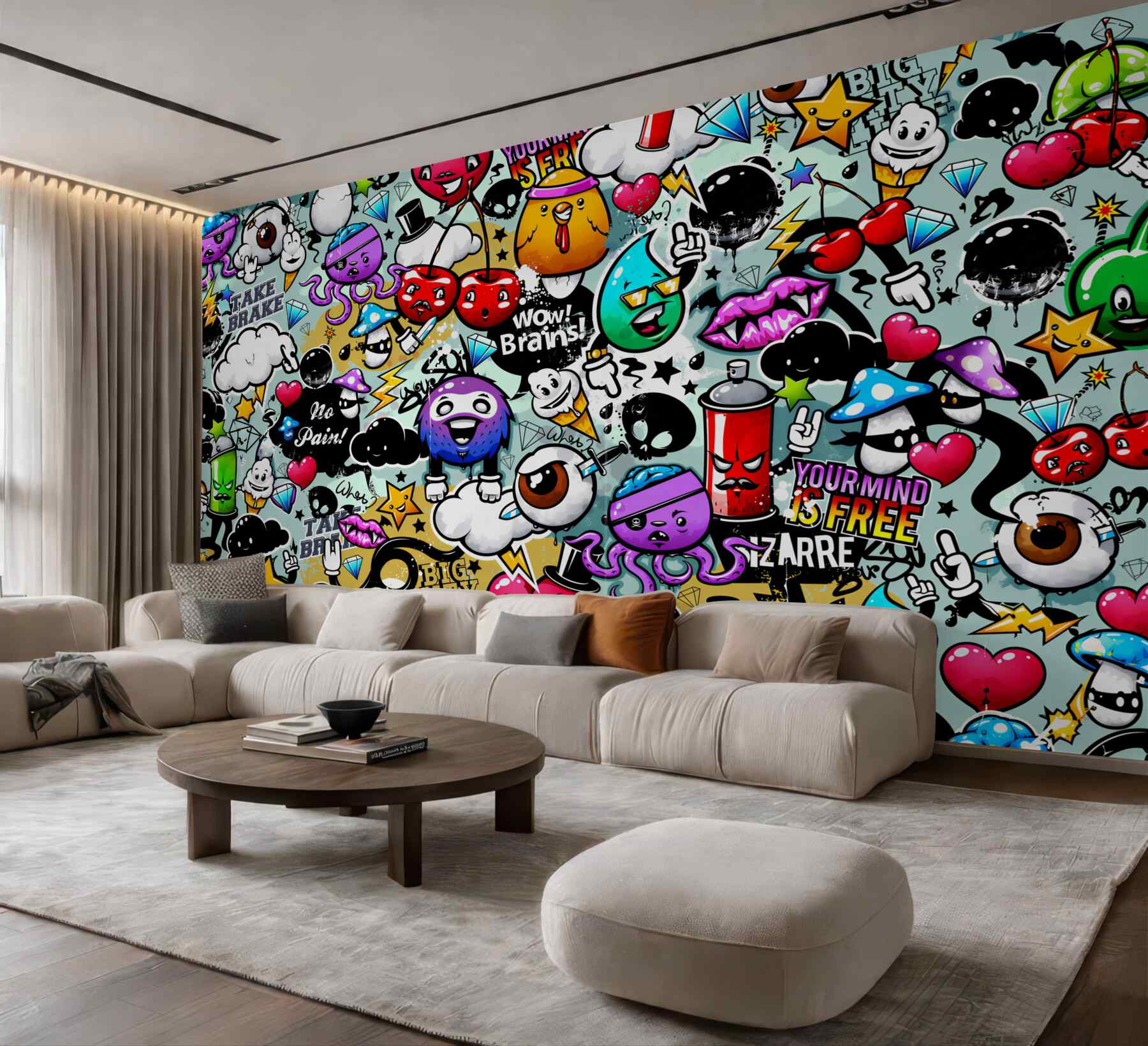 Fotobehang kleurrijke graffiti