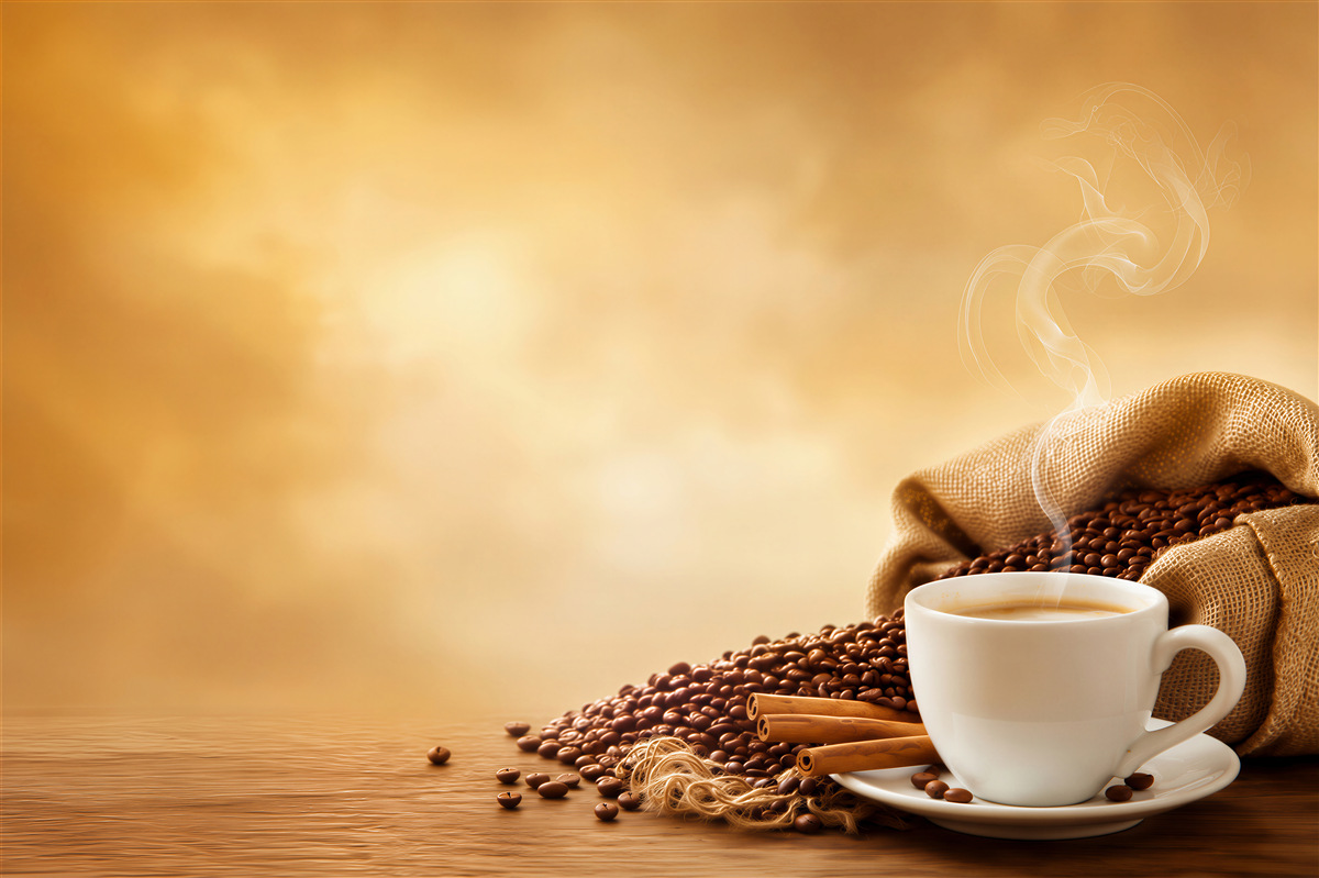 Fotobehang verfrissende kop koffie met aroma