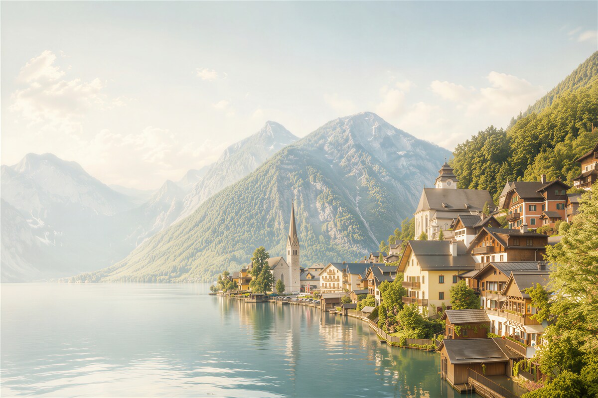 Fotobehang ongelooflijk Oostenrijks Hallstatt
