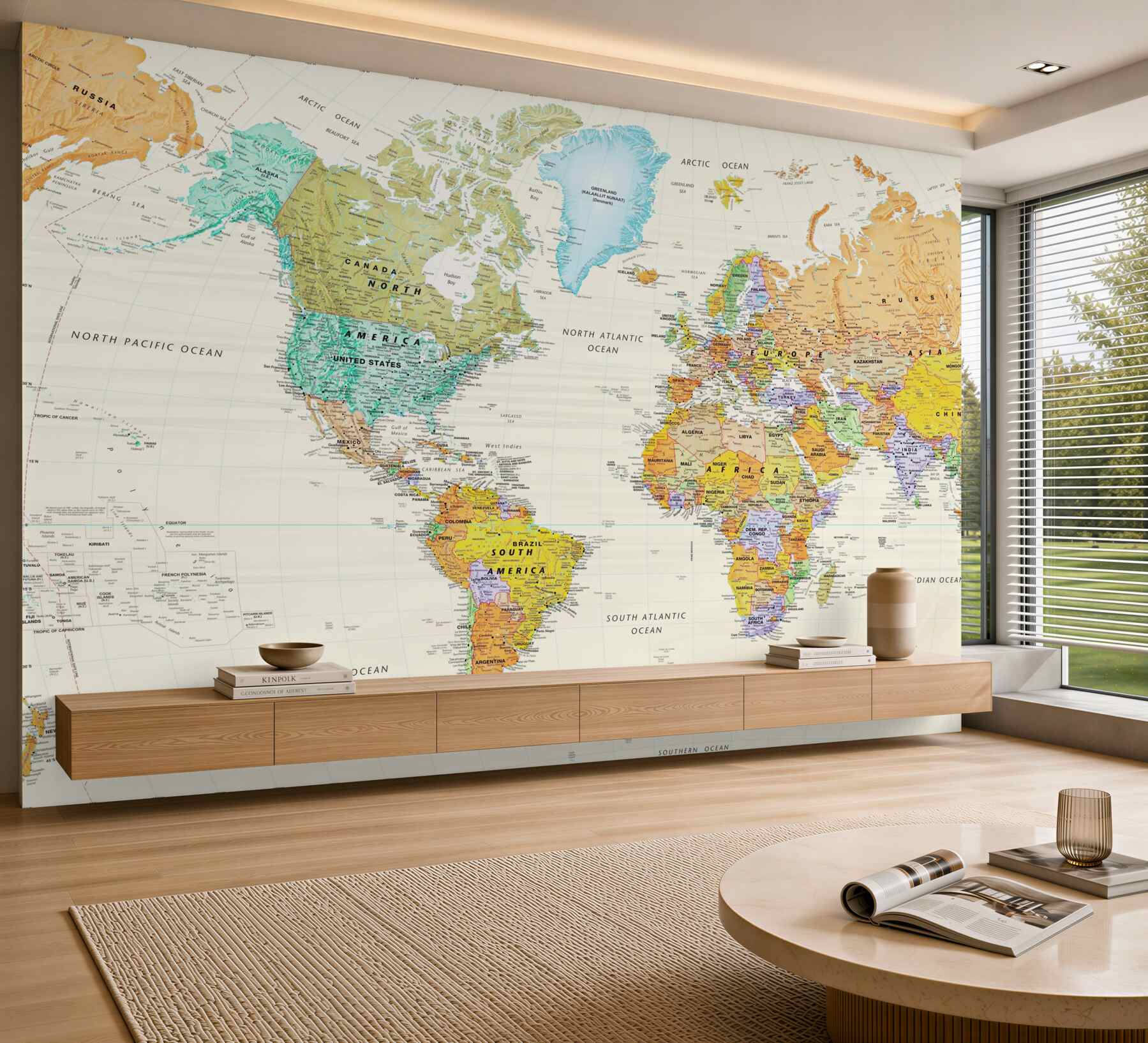 Fotobehang wereldkaart