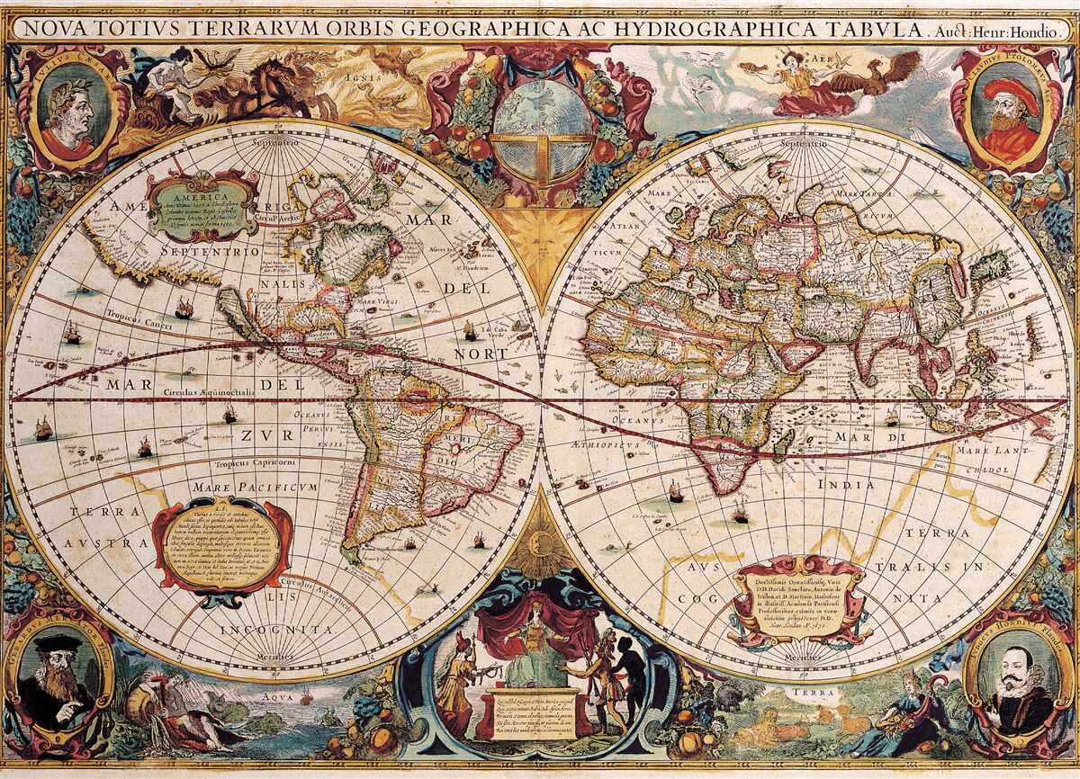 Fotobehang historische wereldkaart