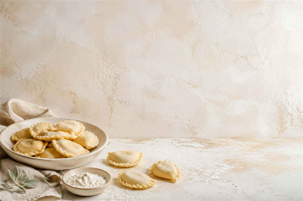 Fotobehang gedetailleerde bereiding van pierogi