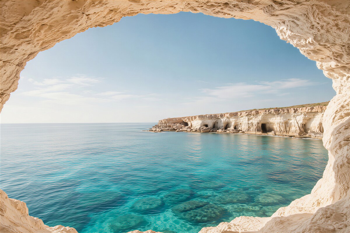 Fotobehang zeegrotten op Cyprus