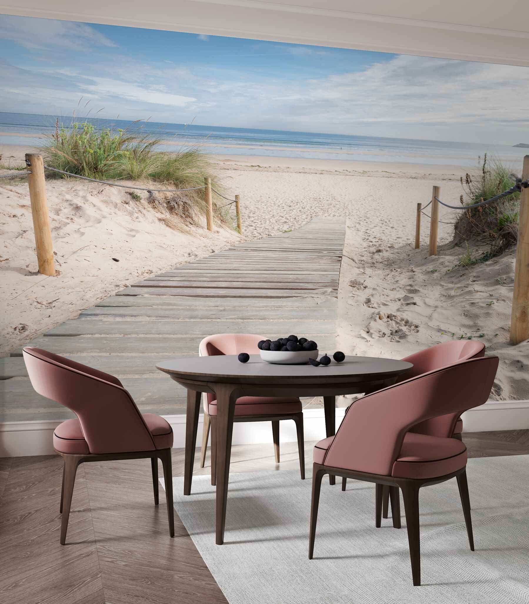 Fotobehang zandpad naar de zee
