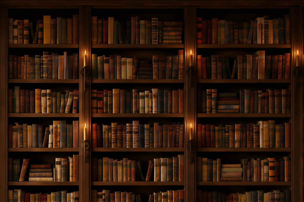 Fotobehang uitgestrekte oude bibliotheek