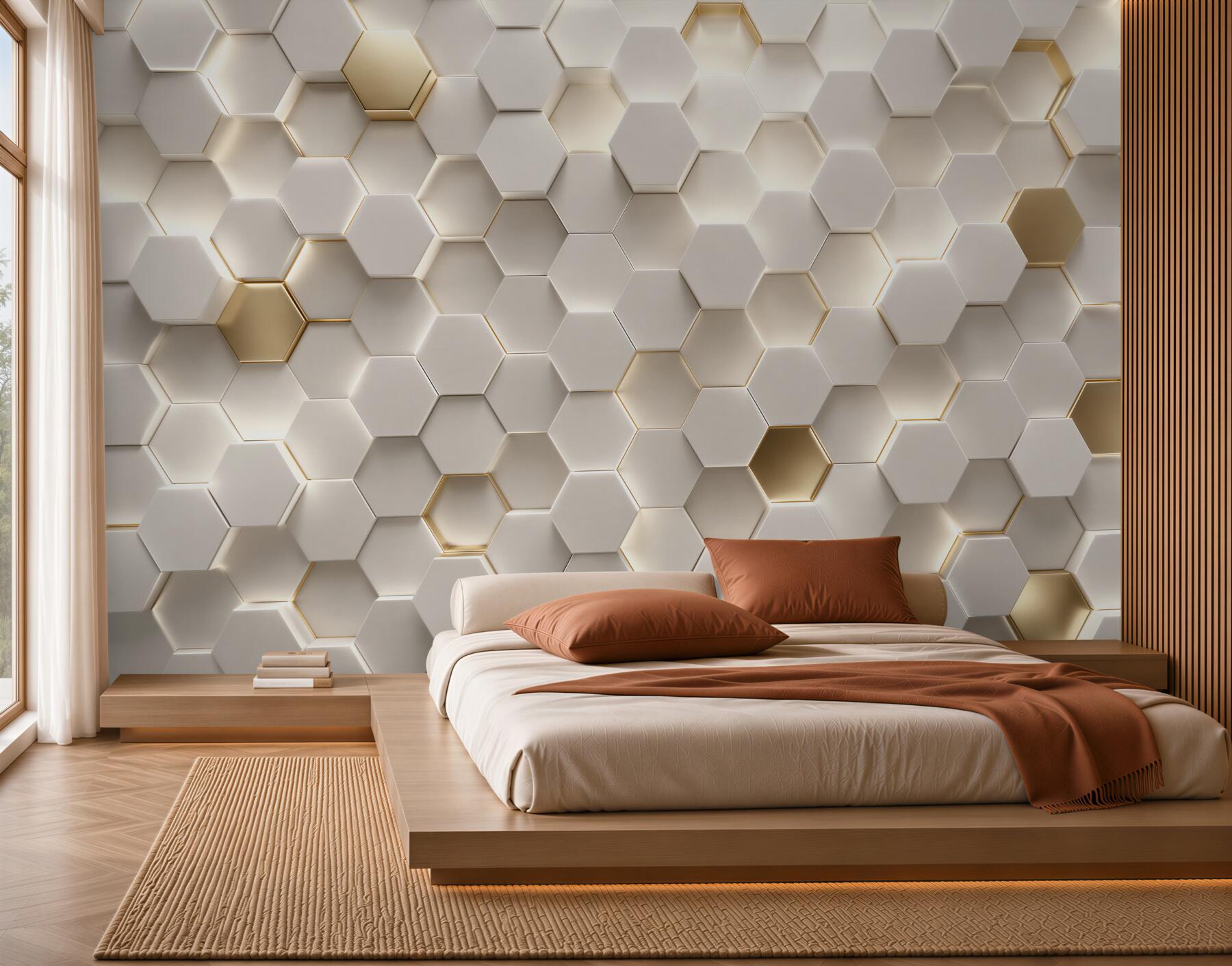 Fotobehang grijze hexagons