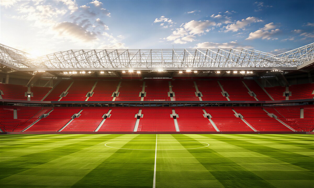 Fotobehang groot stadion en voetbalveld