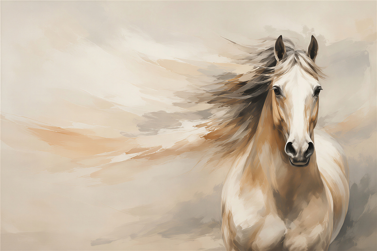 Fotobehang prachtige manen van een lichtbruin paard