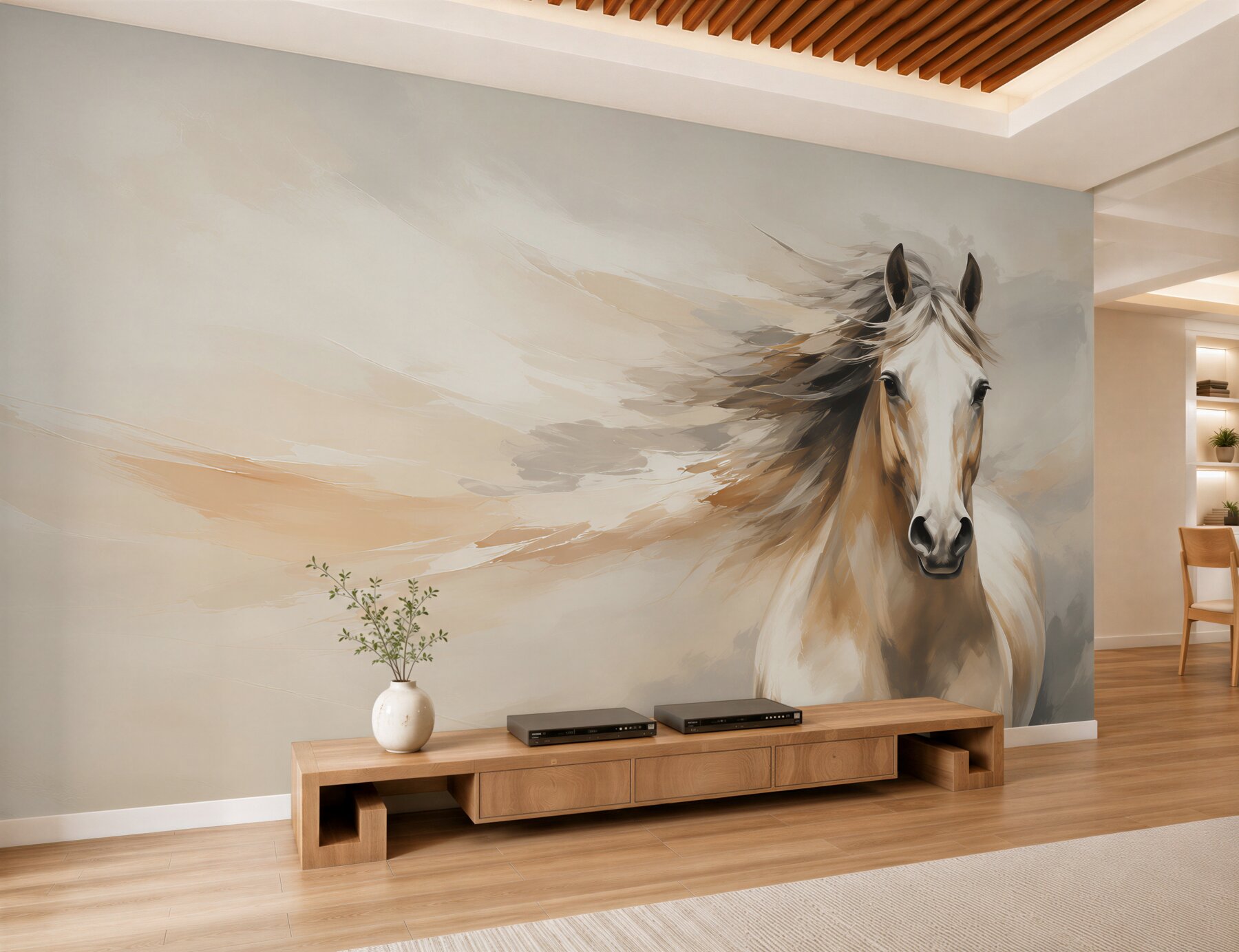 Fotobehang prachtige manen van een lichtbruin paard