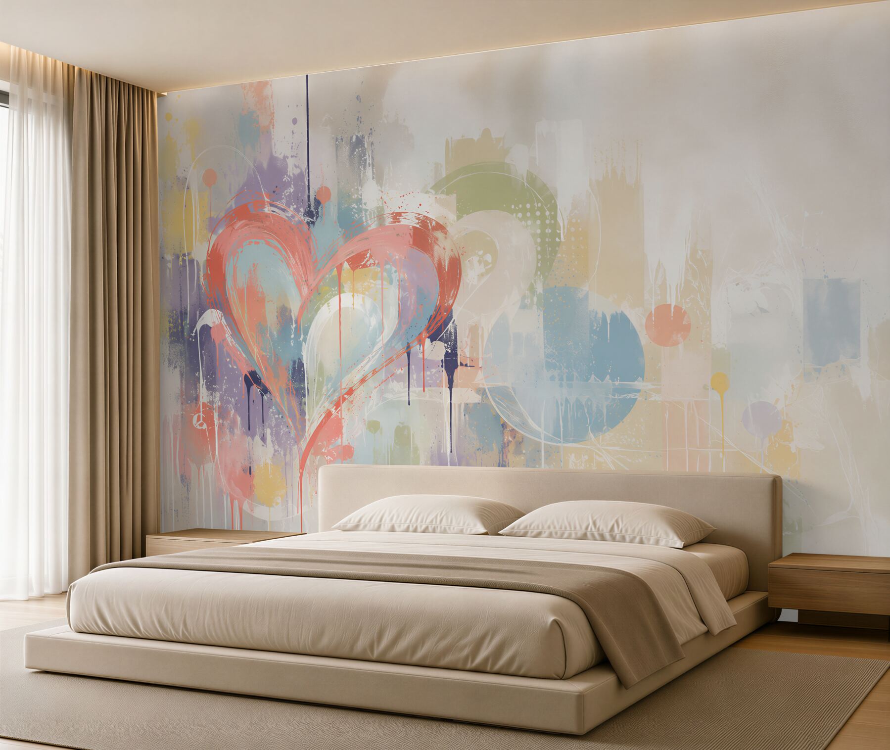 Fotobehang graffiti teksten op de muur