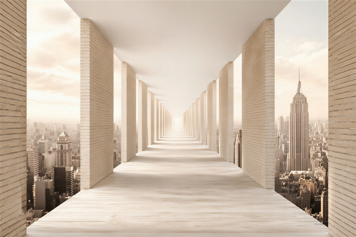 Fotobehang tunnel boven New York