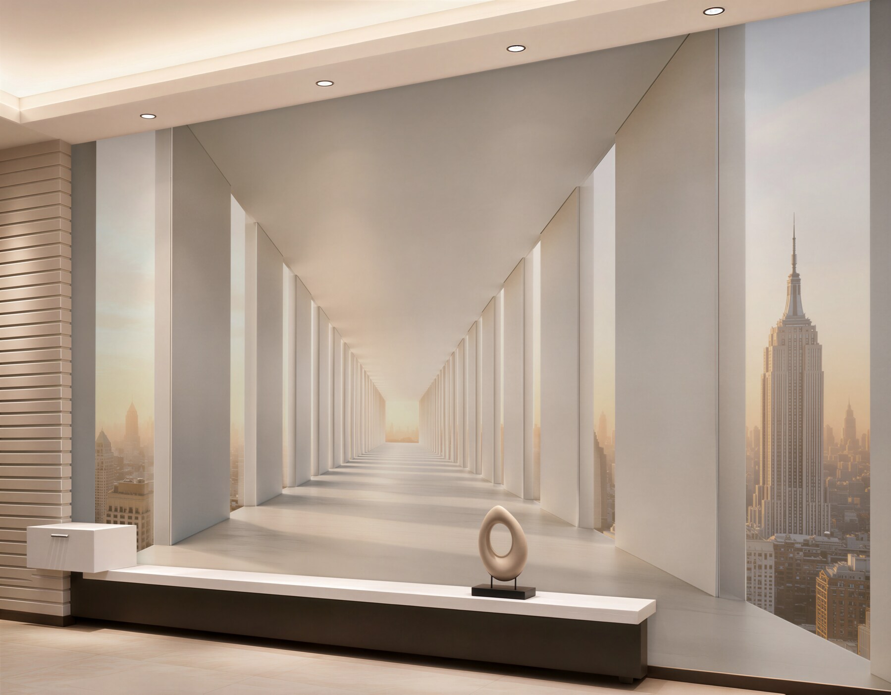 Fotobehang uitgangstunnel in 3D