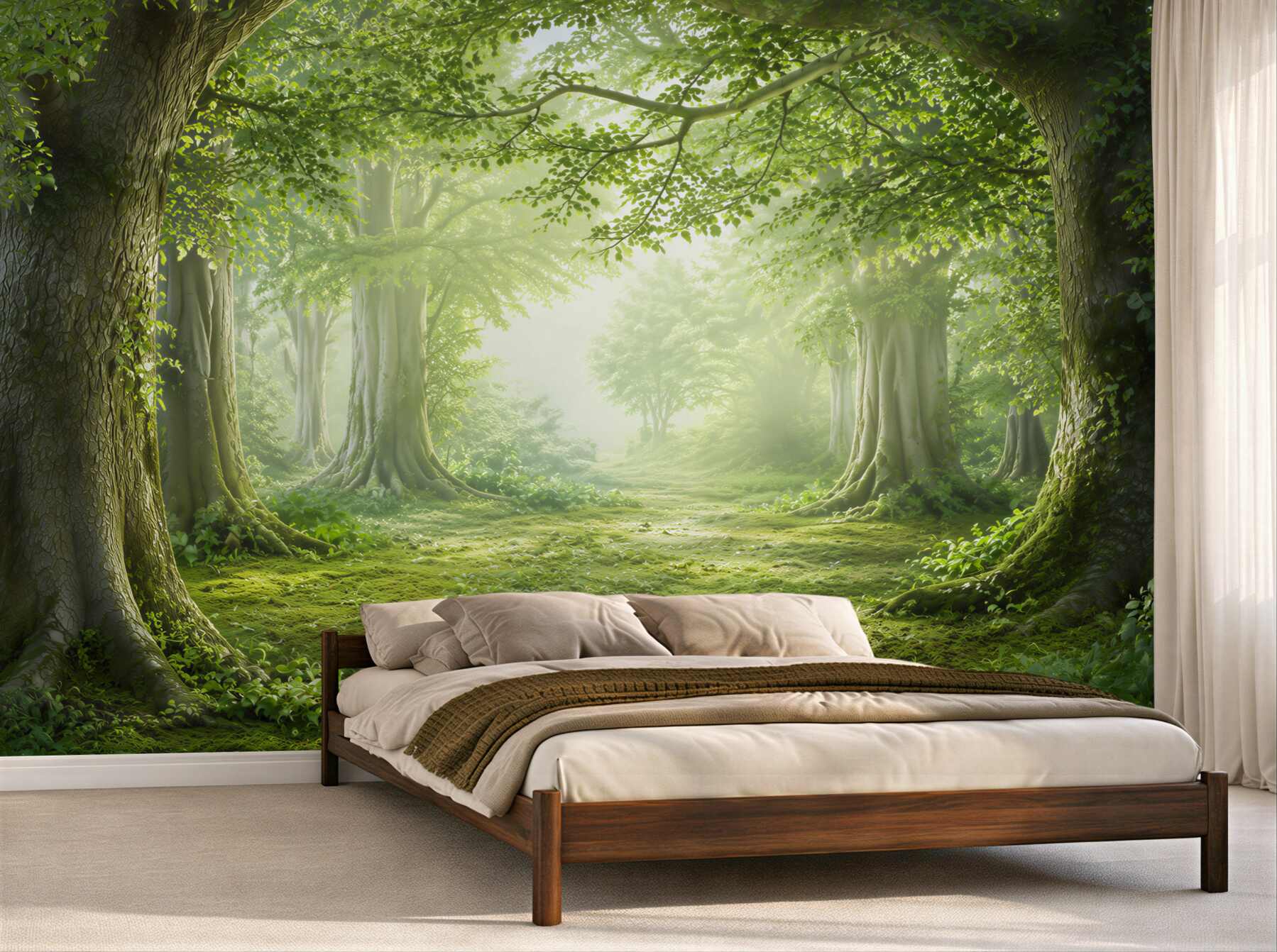 Fotobehang groene sprookjesachtige bos