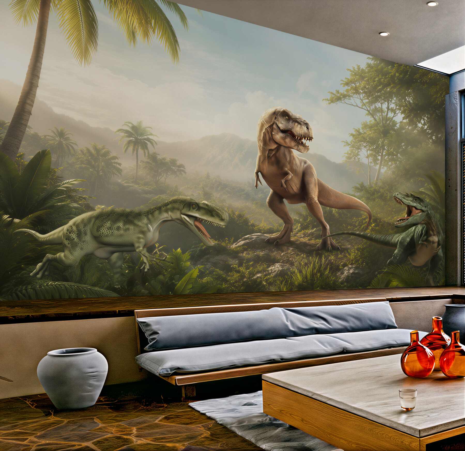 Fotobehang tijdperk van dinosaurussen in de tropen