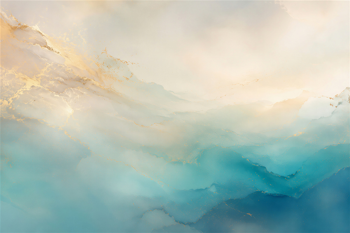Fotobehang woeste turquoise golven