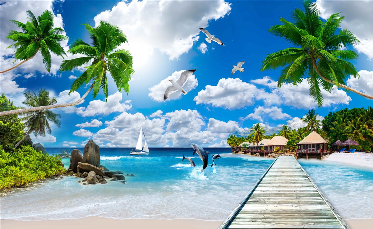 Fotobehang paradijselijke hoek