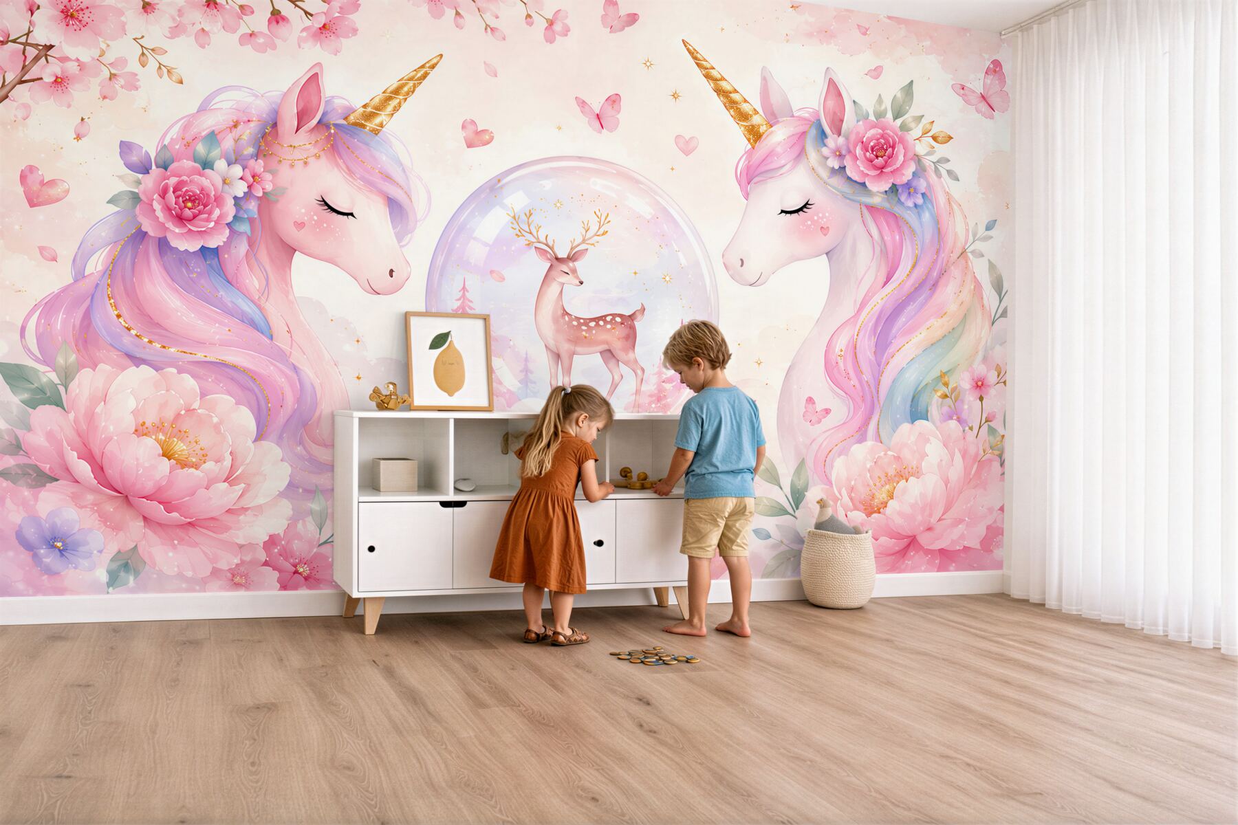 Fotobehang Eenhoorns in de kinderkamer