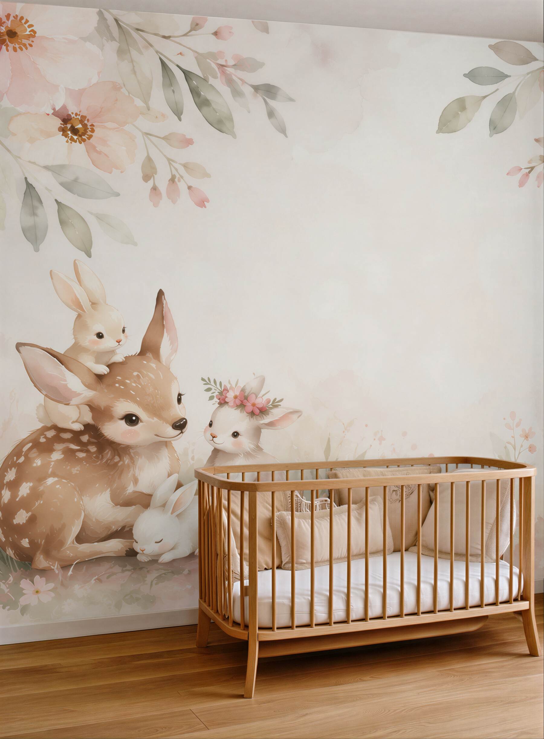 Fotobehang Dieren op een roze achtergrond