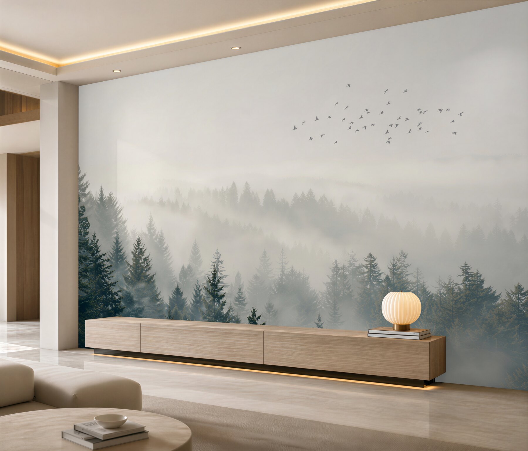 Fotobehang Sparren en vogels