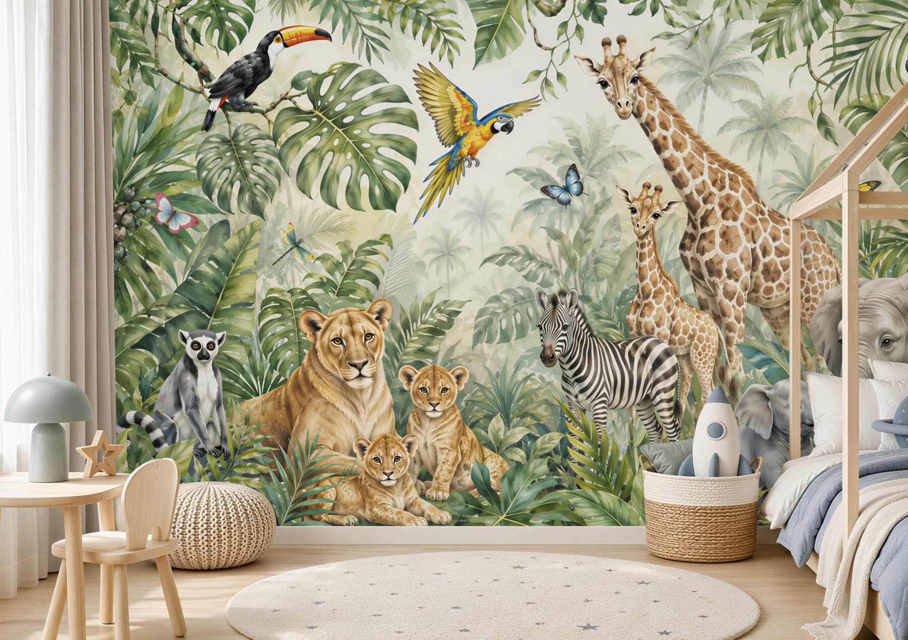 Fotobehang dieren in de jungle