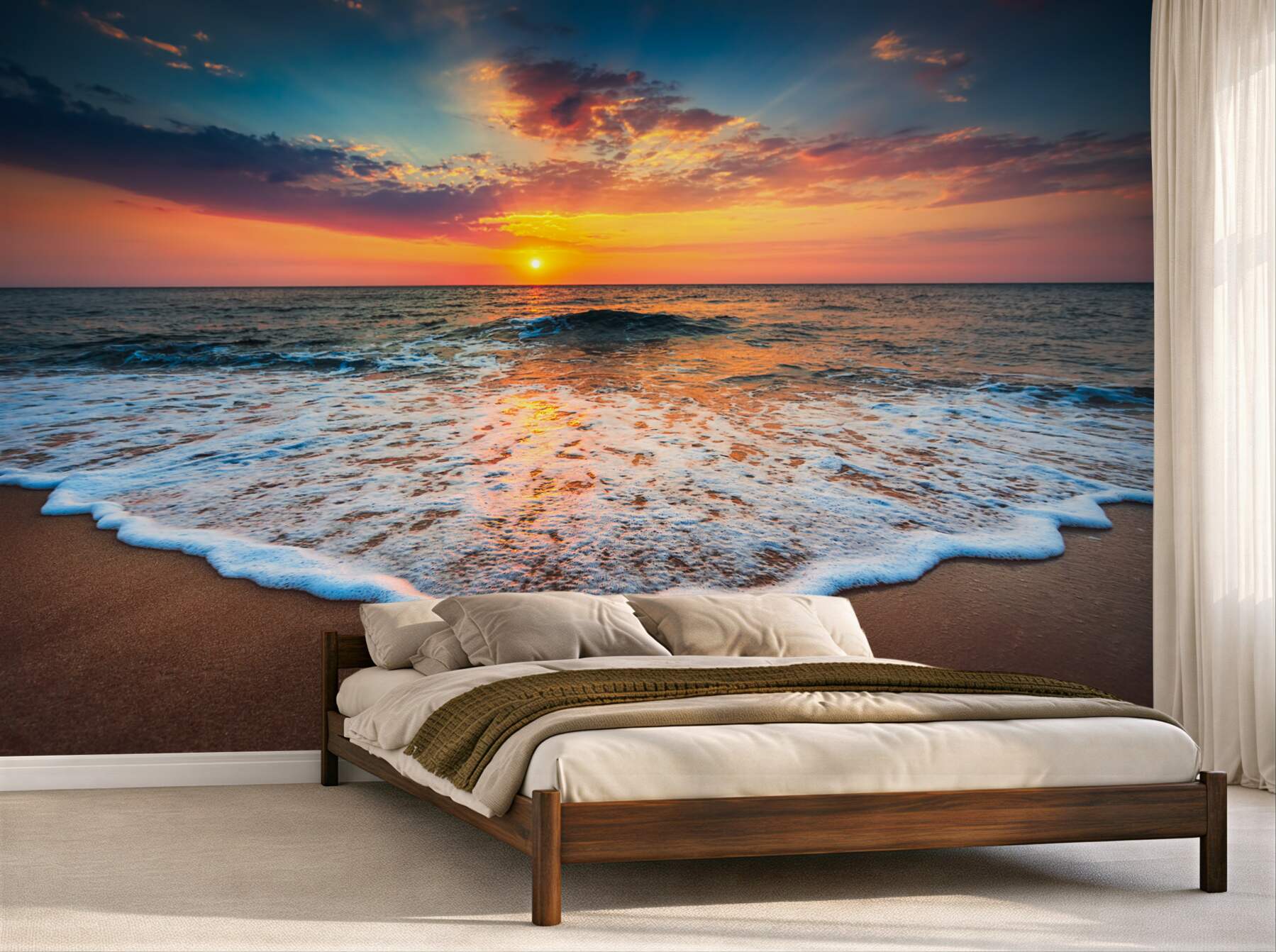 Fotobehang zee zonsondergang