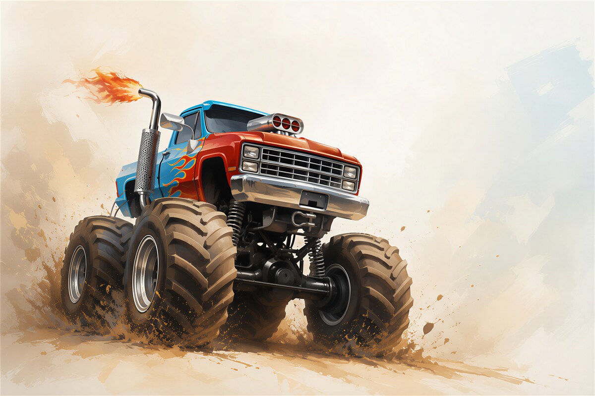 Fotobehang Vervoersmiddel, Monster Truck en voertuig