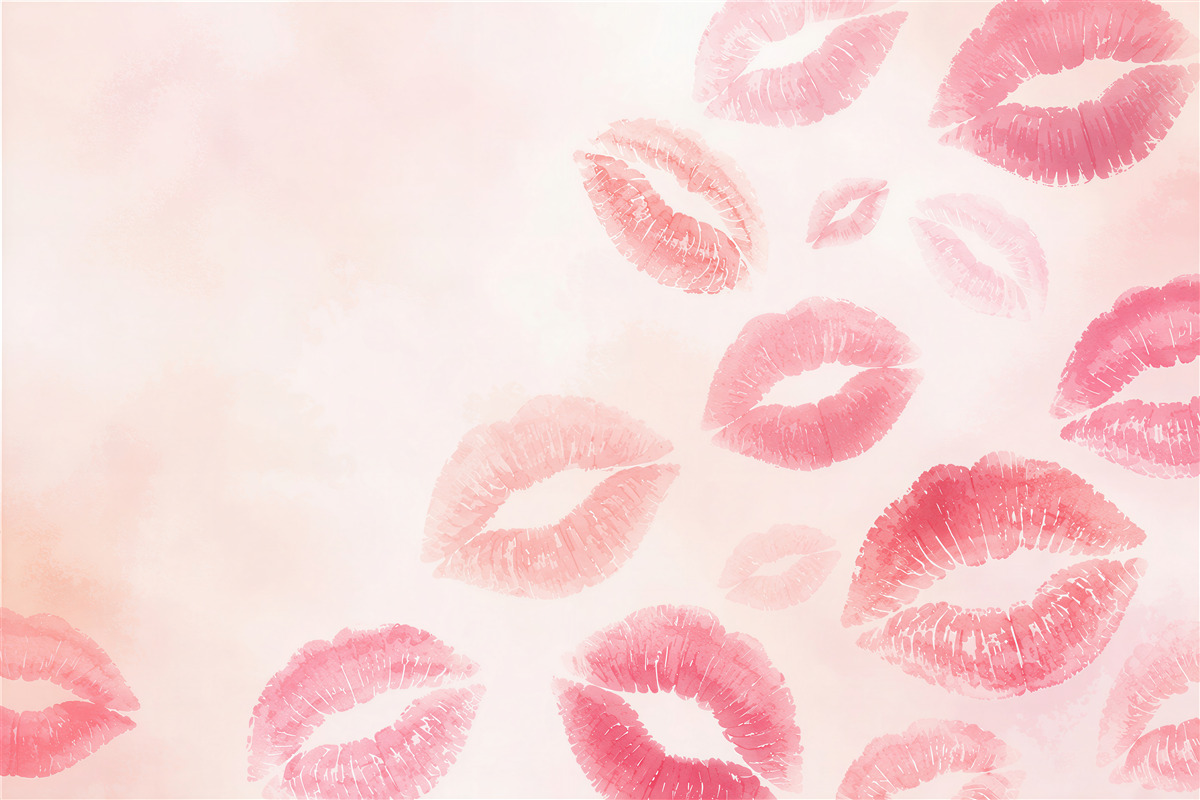 Fotobehang rode lippenafdrukken