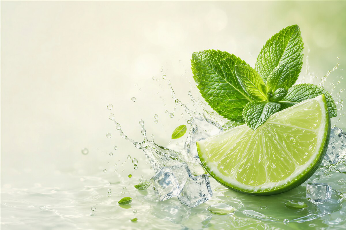 Fotobehang mojito met limoen en munt