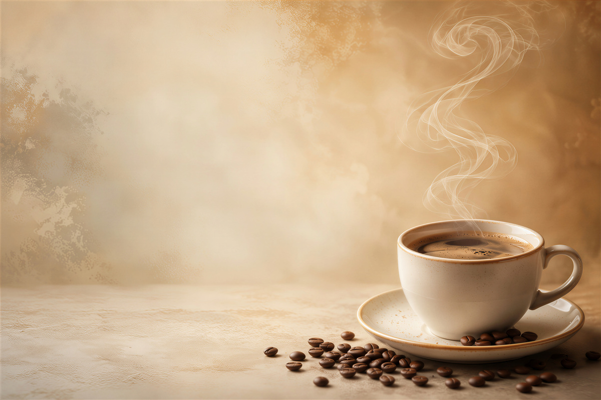 Fotobehang kopje koffie met bonenaroma