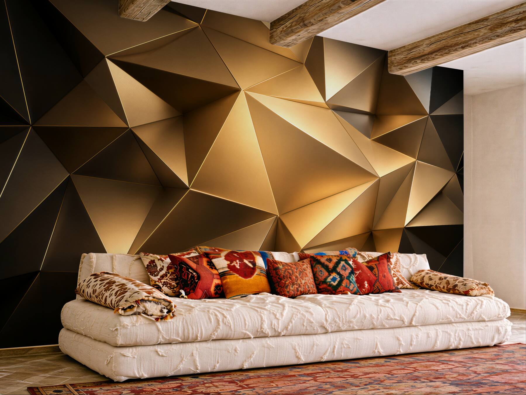 Fotobehang gouden geometrische vormen