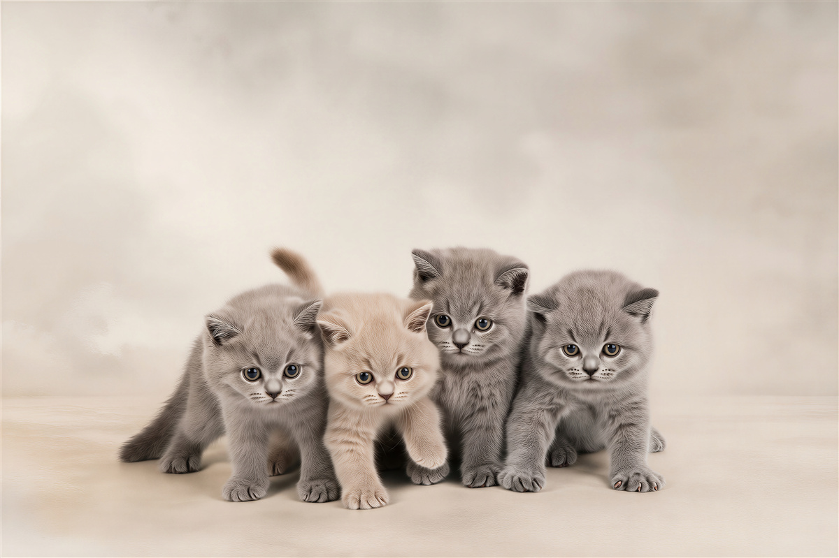 Fotobehang vier schattige kittens