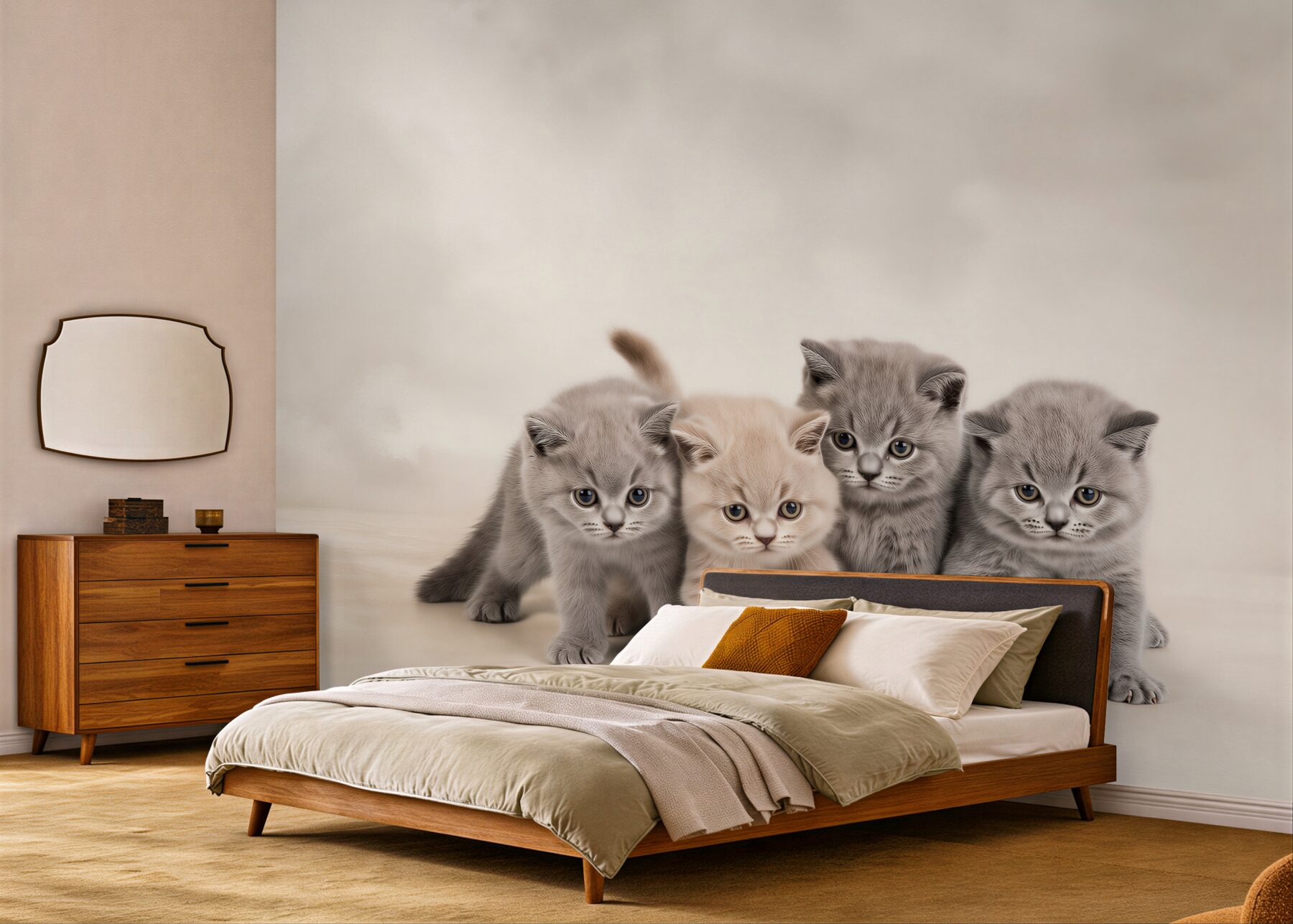 Fotobehang vier schattige kittens