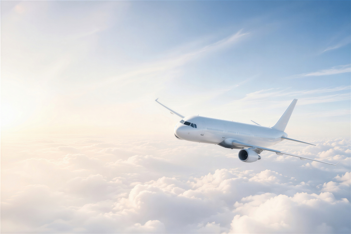Fotobehang Passagiersvliegtuig verovert de lucht