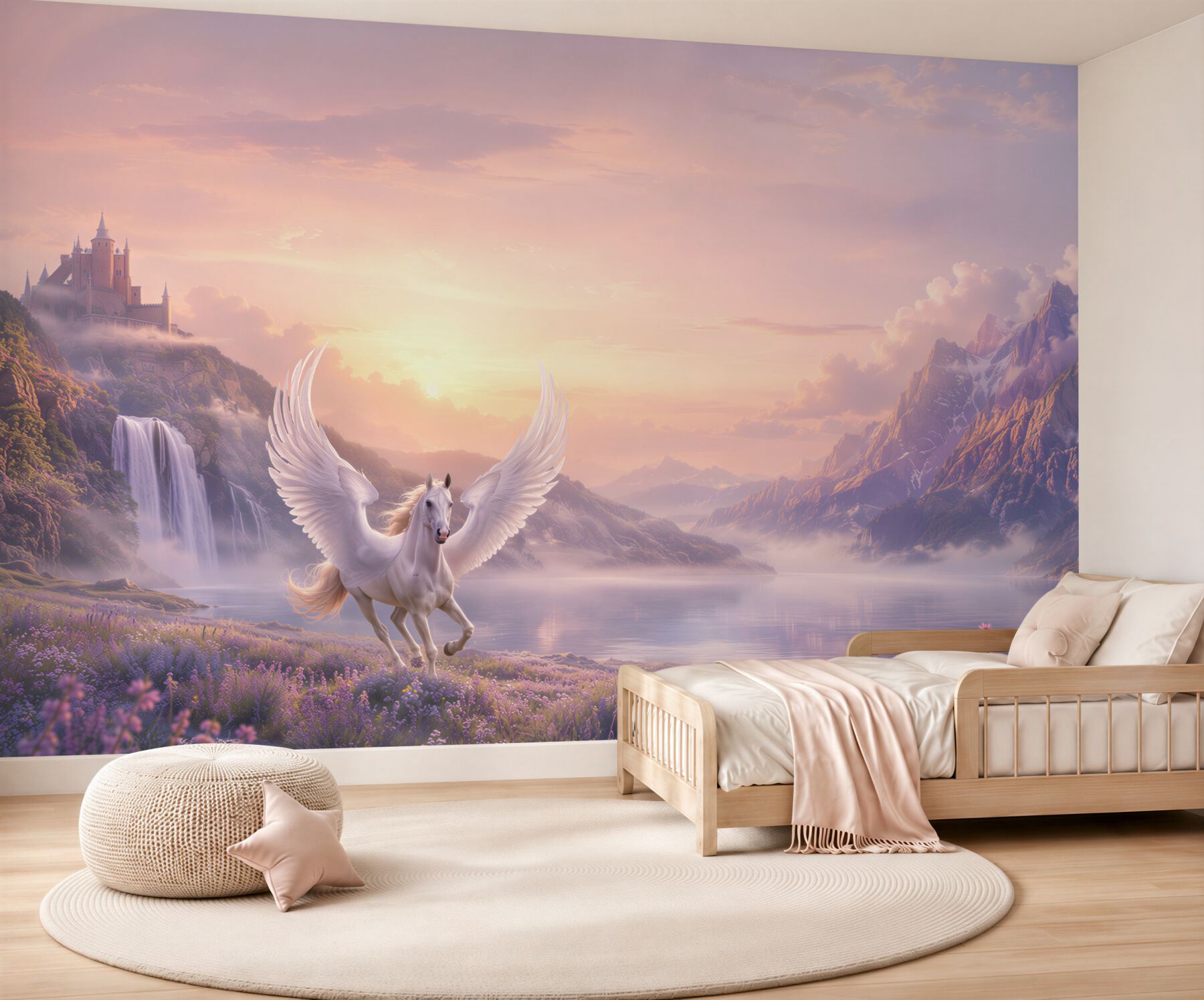 Fotobehang Pegasus in de lucht