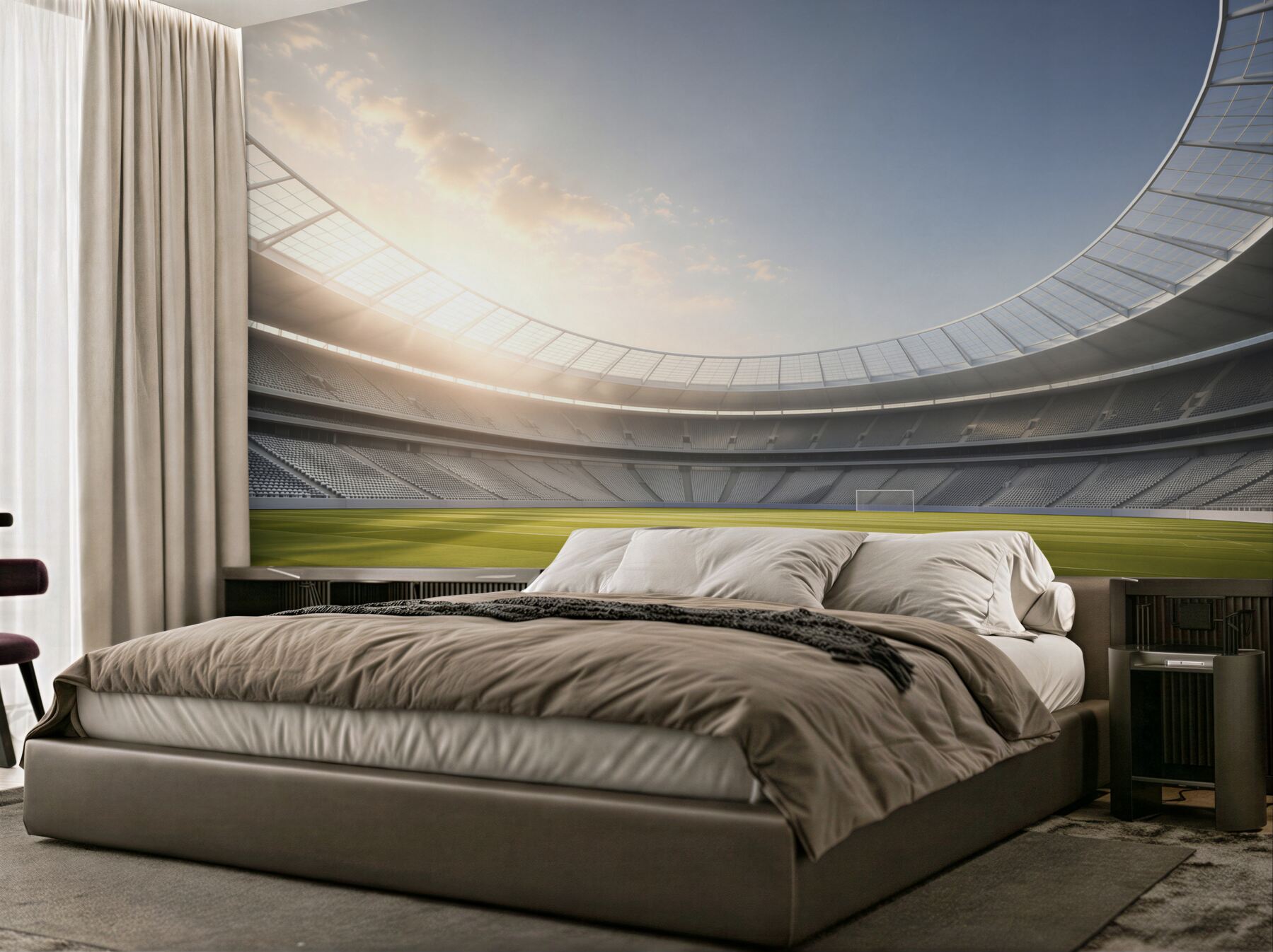 Fotobehang Voetbal op het veld