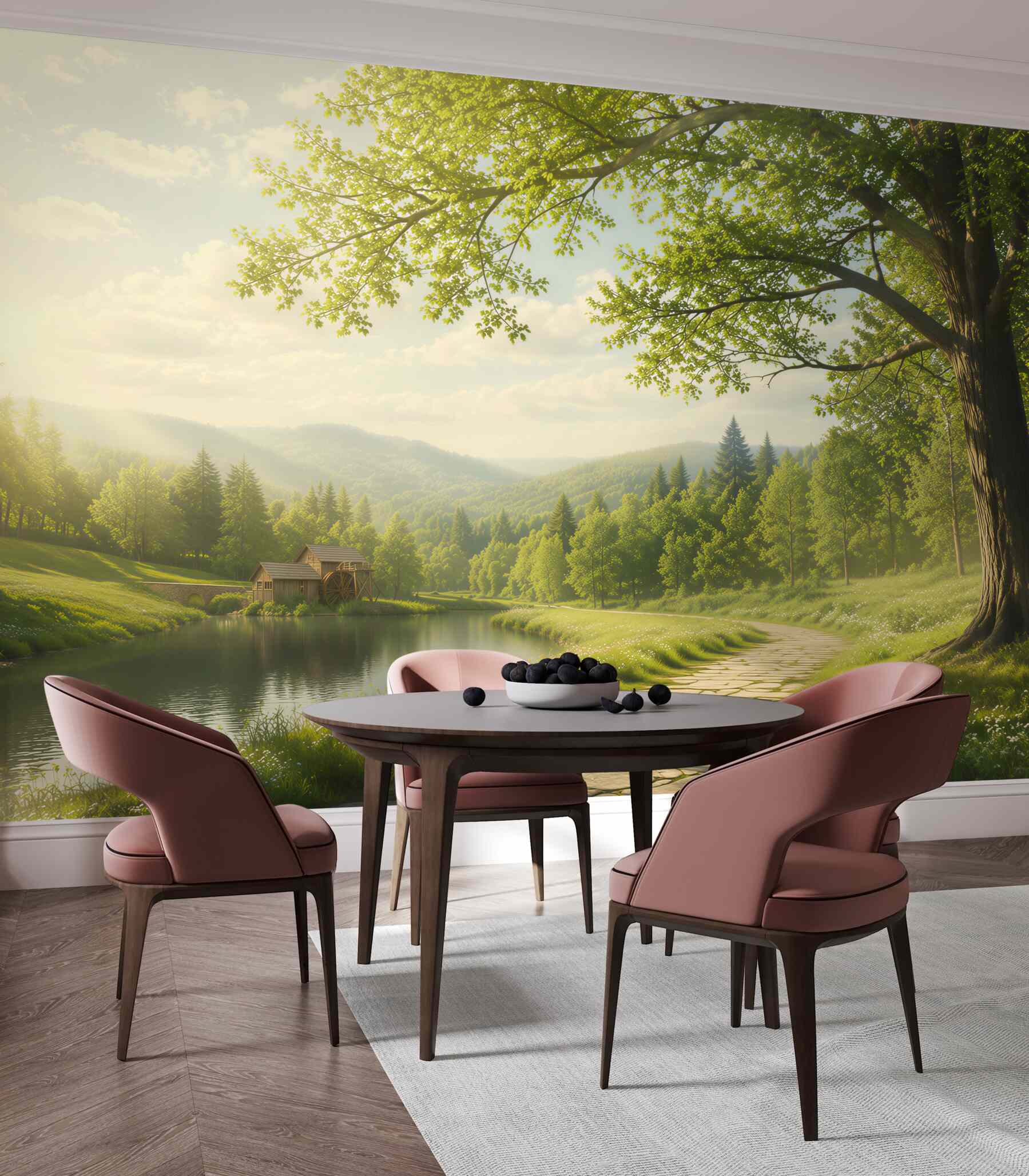 Fotobehang uitgang van de boog naar het bos