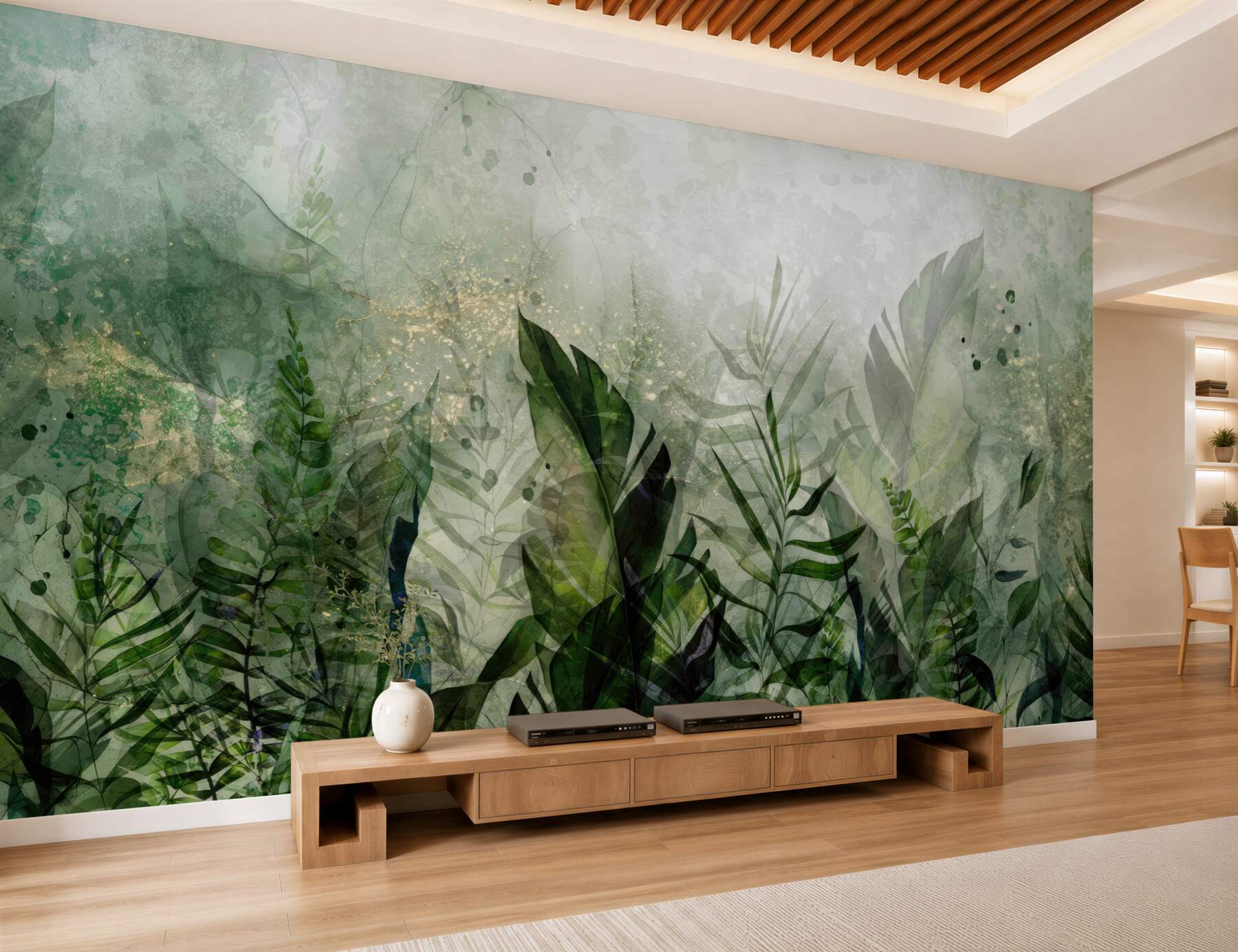 Fotobehang abstracte groene bladeren