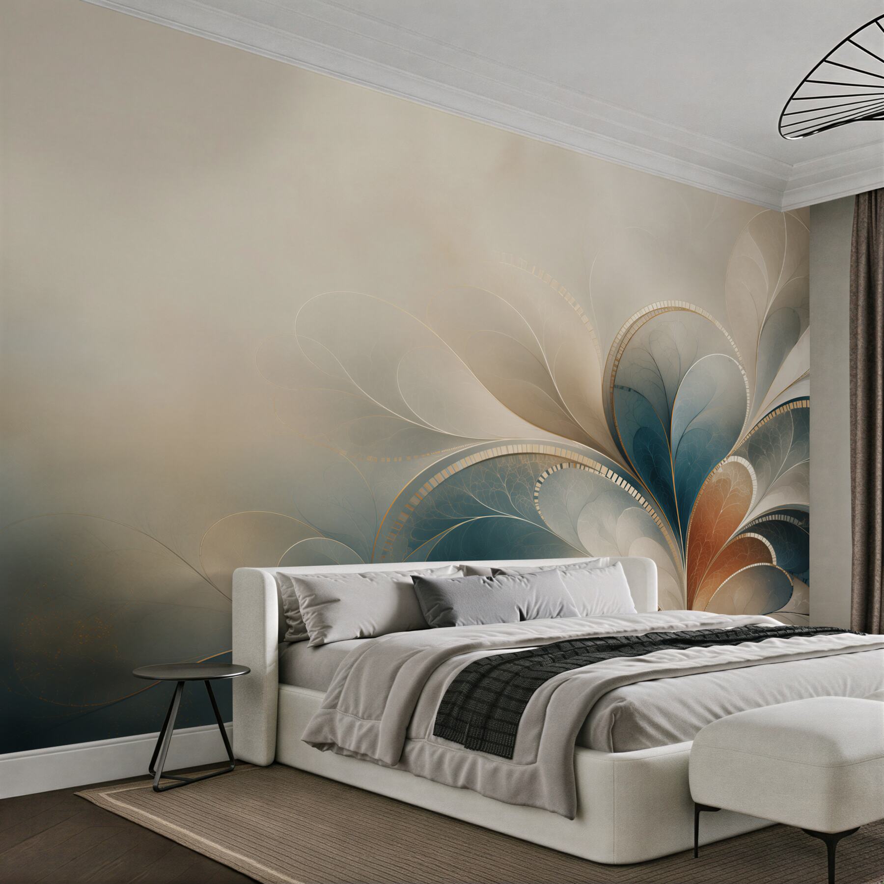 Fotobehang donkerblauw met gouden cijfers