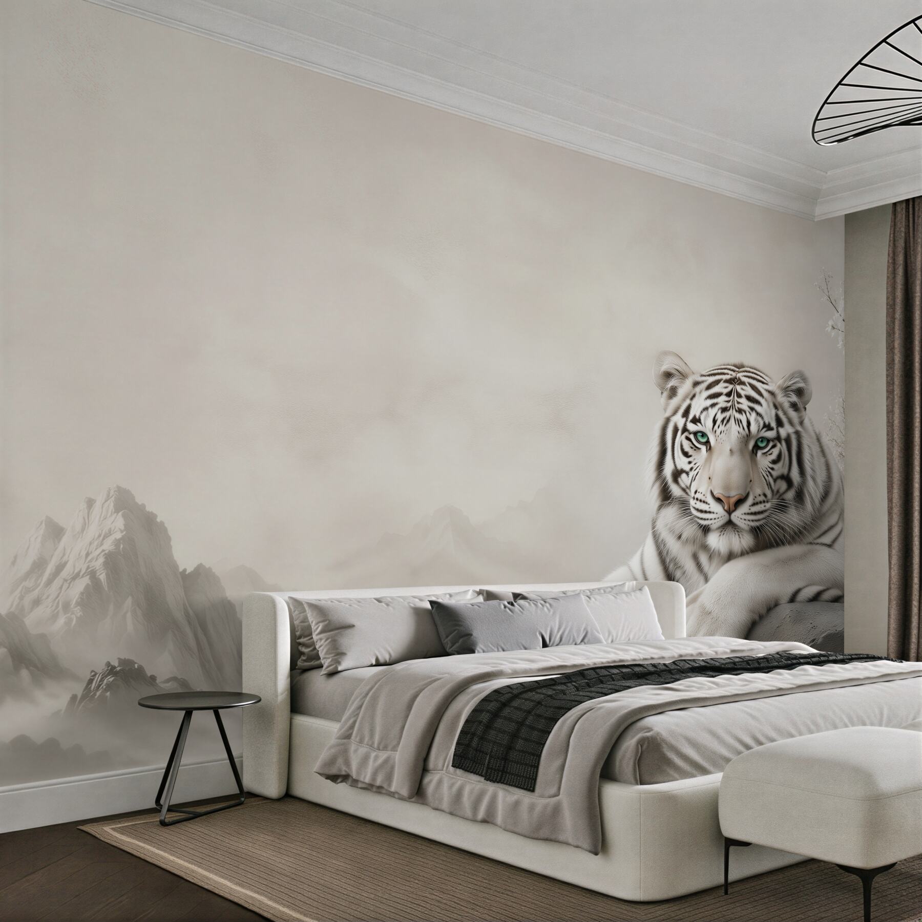 Fotobehang Witte tijger van dichtbij