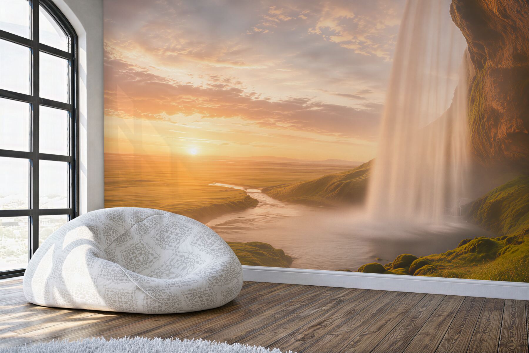 Fotobehang water dat van een waterval valt