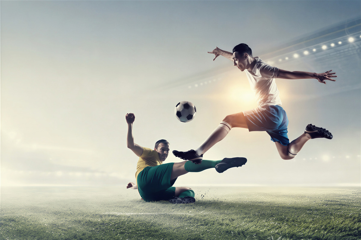 Fotobehang Voetbalwedstrijd