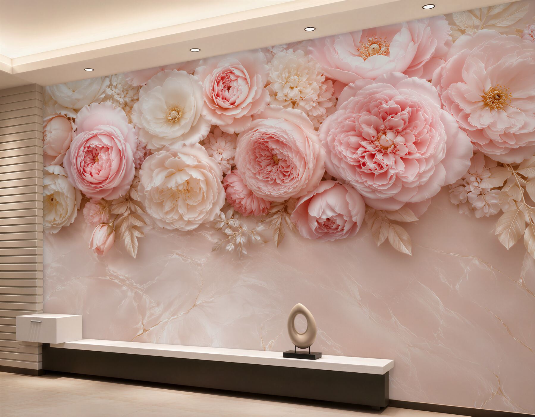 Fotobehang Lichte delicate rozen