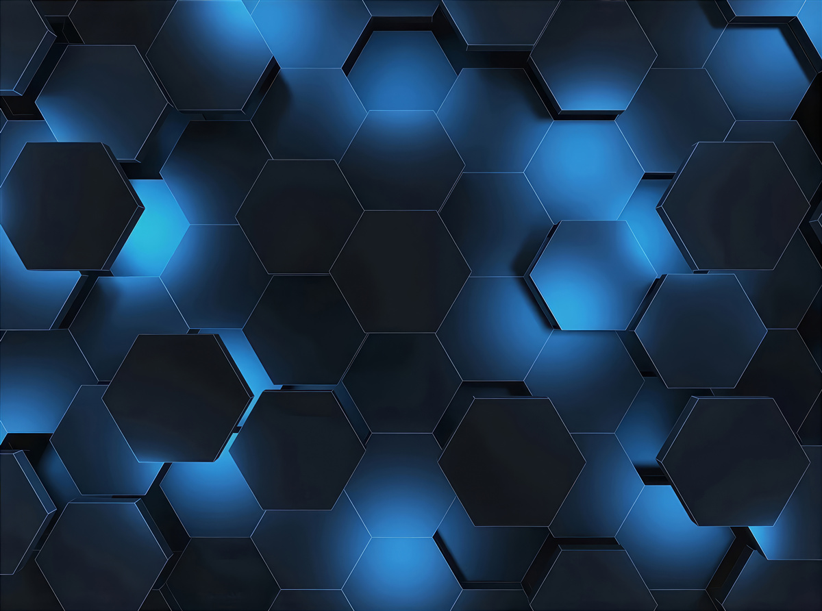 Fotobehang Donkerblauwe hexagons