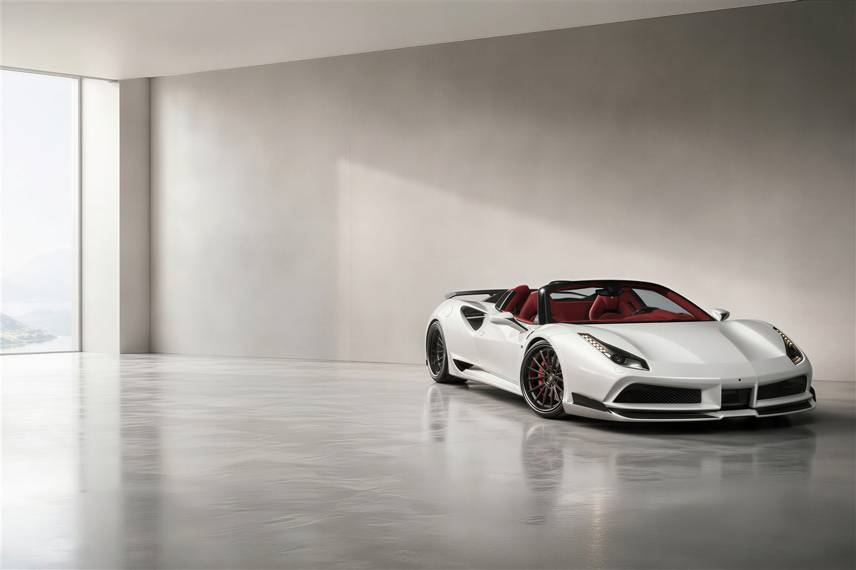 Fotobehang Witte sportcabriolet