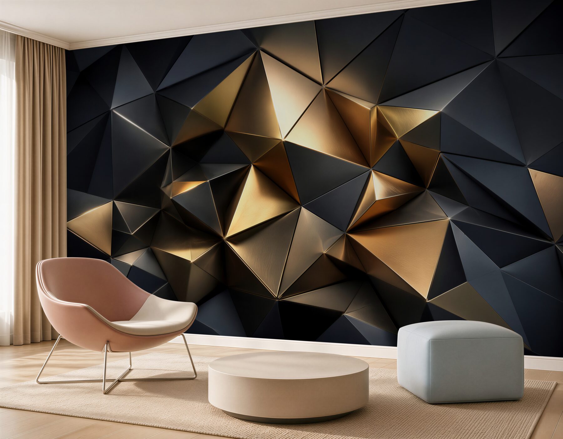 Fotobehang Volumetrische geometrische vormen