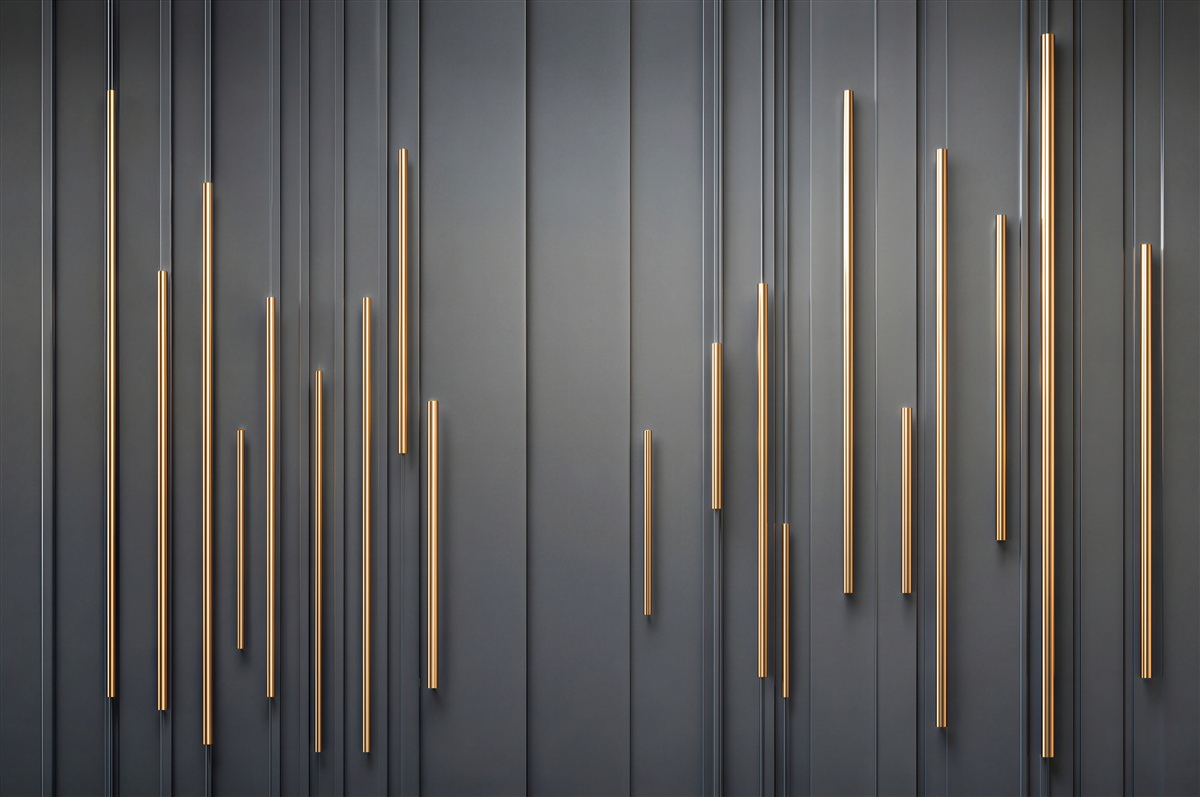 Fotobehang Verticale lijnen met gouden accenten