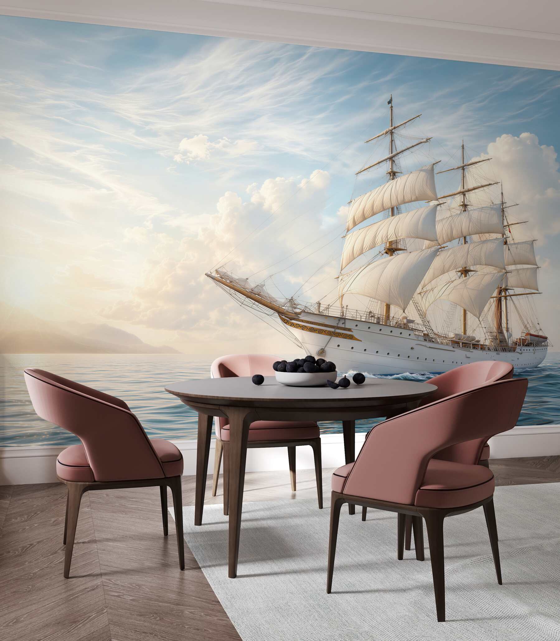 Fotobehang Schip trotseert de storm