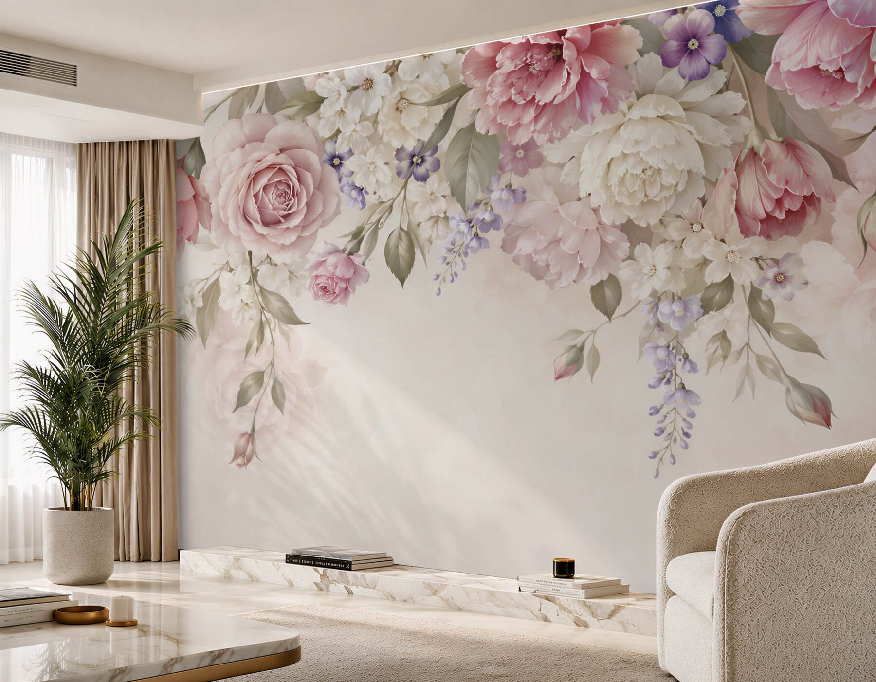 Fotobehang Hangende bloemcompositie